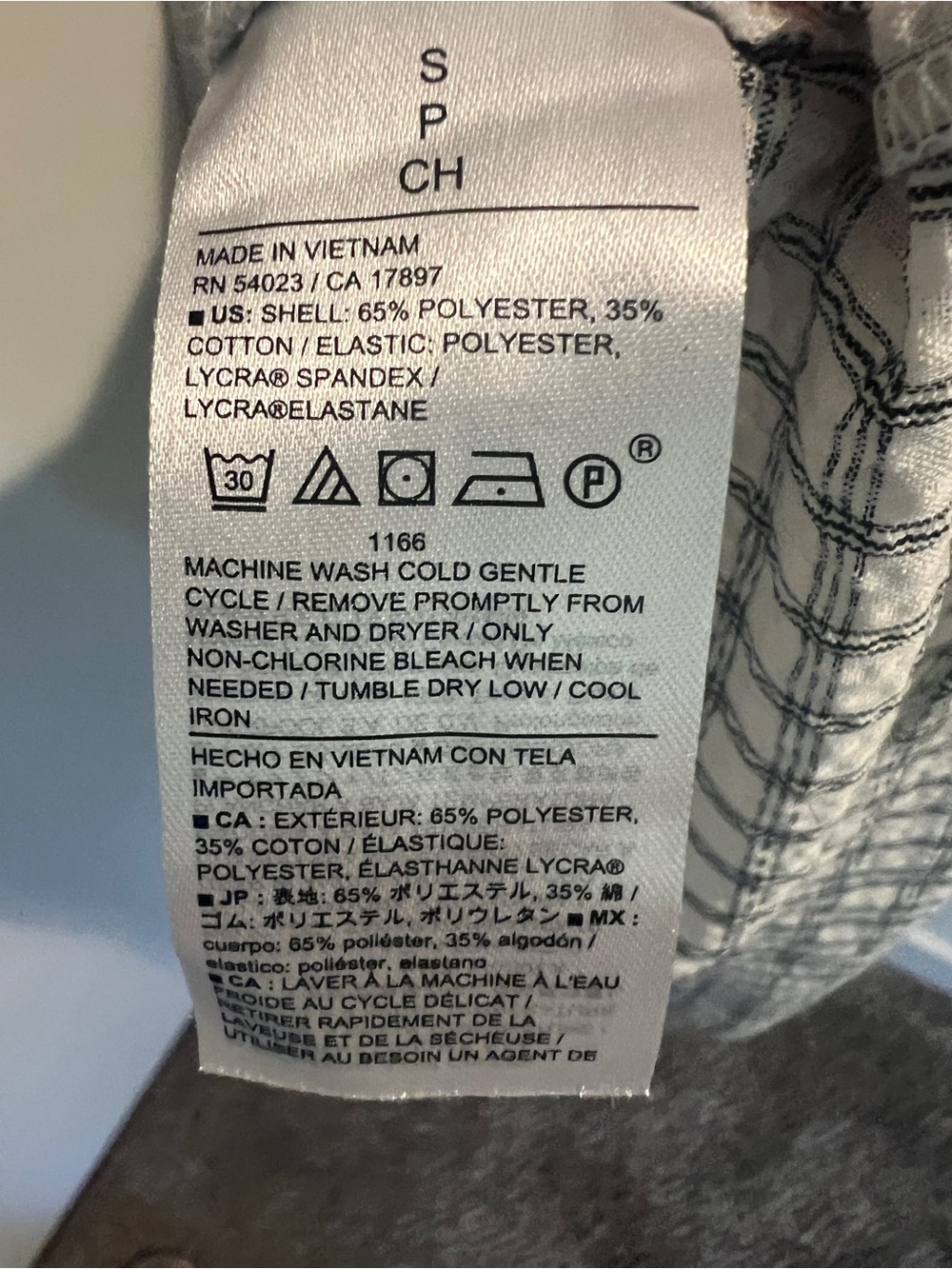 Banana Republic Black and White Checked Smocked Midi Dress - Picture 5 of 5